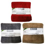 Microfiber Dish Cloths with Scrubber, Assorted, 4 Pack