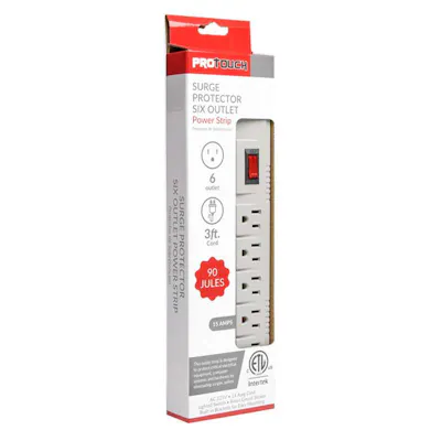Six Outlet Surge Protector - 3'