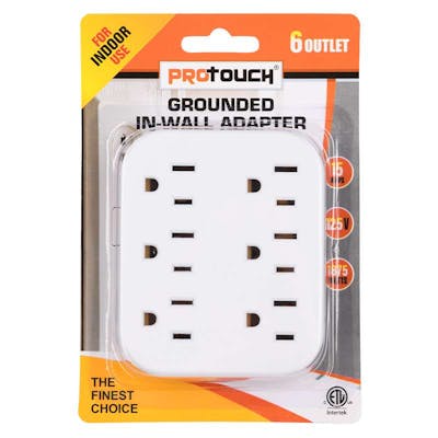Six Outlet Wall Adaptor - White