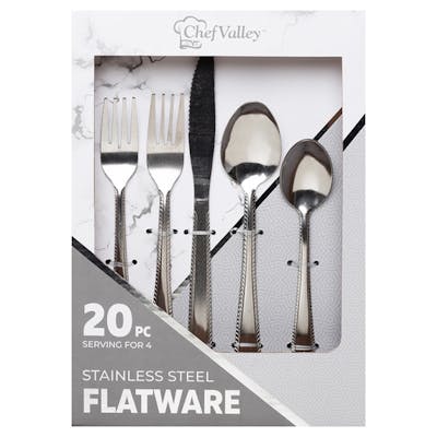 Flatware Sets - 20 Piece, Stainless Steel