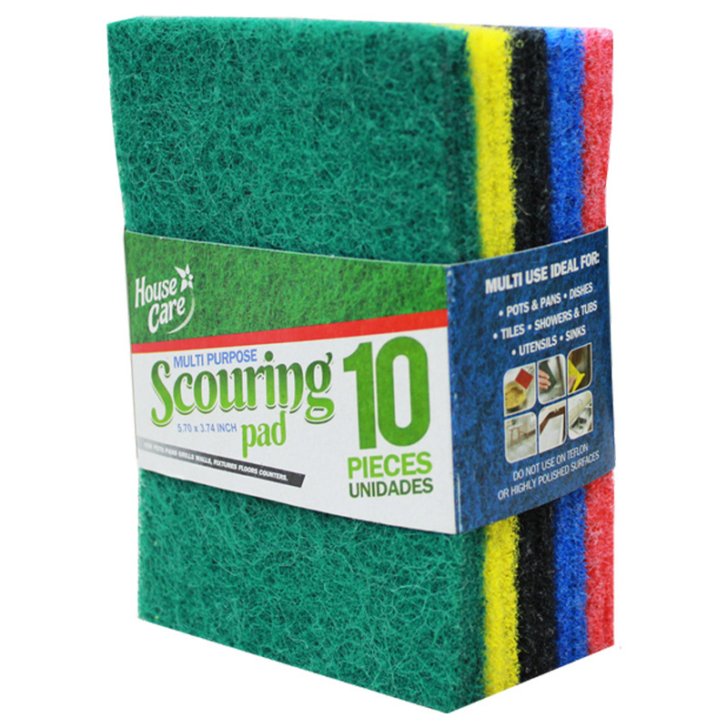 Scouring Pads Soft Metal and Sponge Scrubbing Set with Handle 10