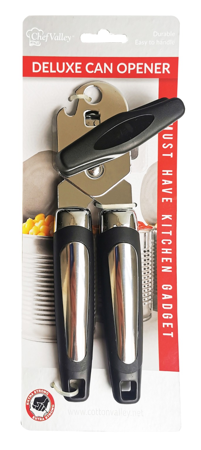 Better Chef Electric Tall Can Opener | 3-in-1 | Built in Knife Sharpener &  Bottle Opener | Cord Storage | Auto-Stop (White)