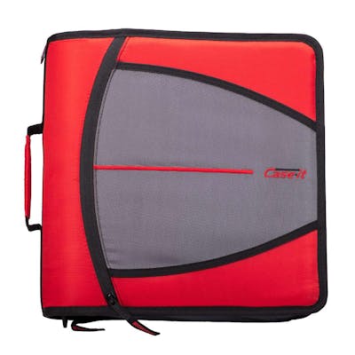 Case-It Mighty Zip Tab Binder - Red, 3"