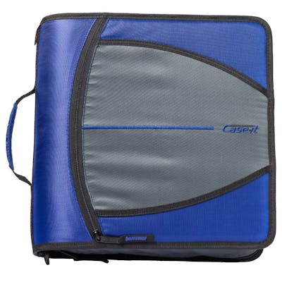 Case-It Mighty Zip Tab Binder - Blue, 3"