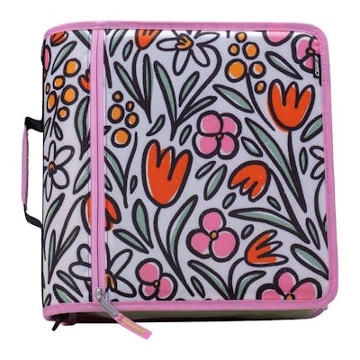 Case-It Mighty Zip Tab Binder - Fun Flowers, 3"