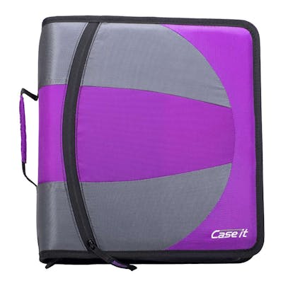 Case-It Dual Zipper Binders - Deep Purple, 3"