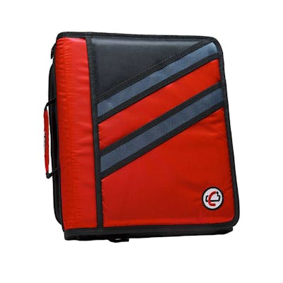 Case-It Z Dual Zipper Binders - Red, 3"