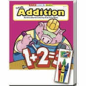 Fun with Addition Coloring Book Sets - 4 Pack Crayons, Ages 3-11
