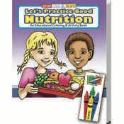 Let's Practice Good Nutrition Coloring Book Sets - 4 Pack Crayons, Ages 3-11
