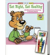 Eat Right, Eat Healthy Coloring Book Sets - 4 Pack Crayons, Ages 3-11