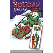 Holiday Activity Pad Sets - 4 Pack Crayons, Ages 3-11