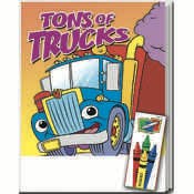 Trucks Coloring & Activity Book Sets - 4 Pack Crayons, Ages 3-11