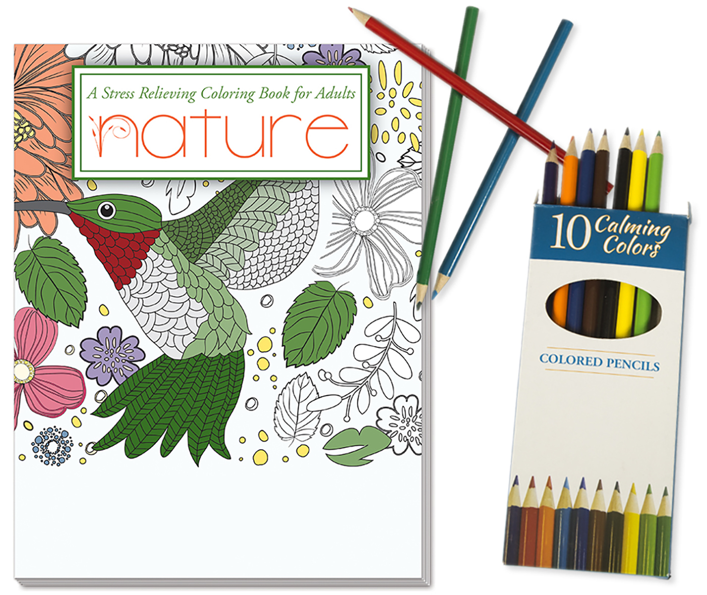 Bulk Adult Coloring Book Sets - 24 Pages, Colored Pencils - DollarDays