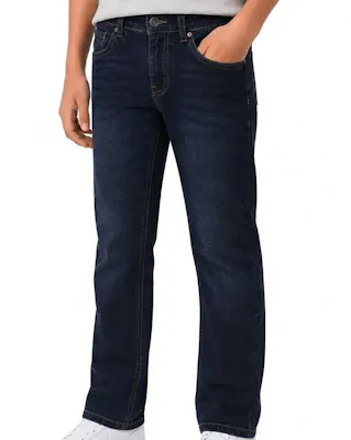 Boys Faded Skinny Jeans - Dark Navy, Size 4-7