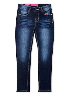 Girls Faded Skinny Jeans - Sizes 4-14, Dark Indigo