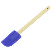 Wooden Handle Spatulas - Silicone, Blue & Red