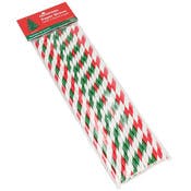 Christmas Paper Straws - 24 Pieces, Biodegradable