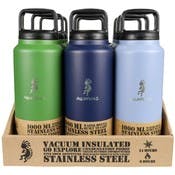 Stainless Steel Water Bottles - 34 oz, Assorted Colors
