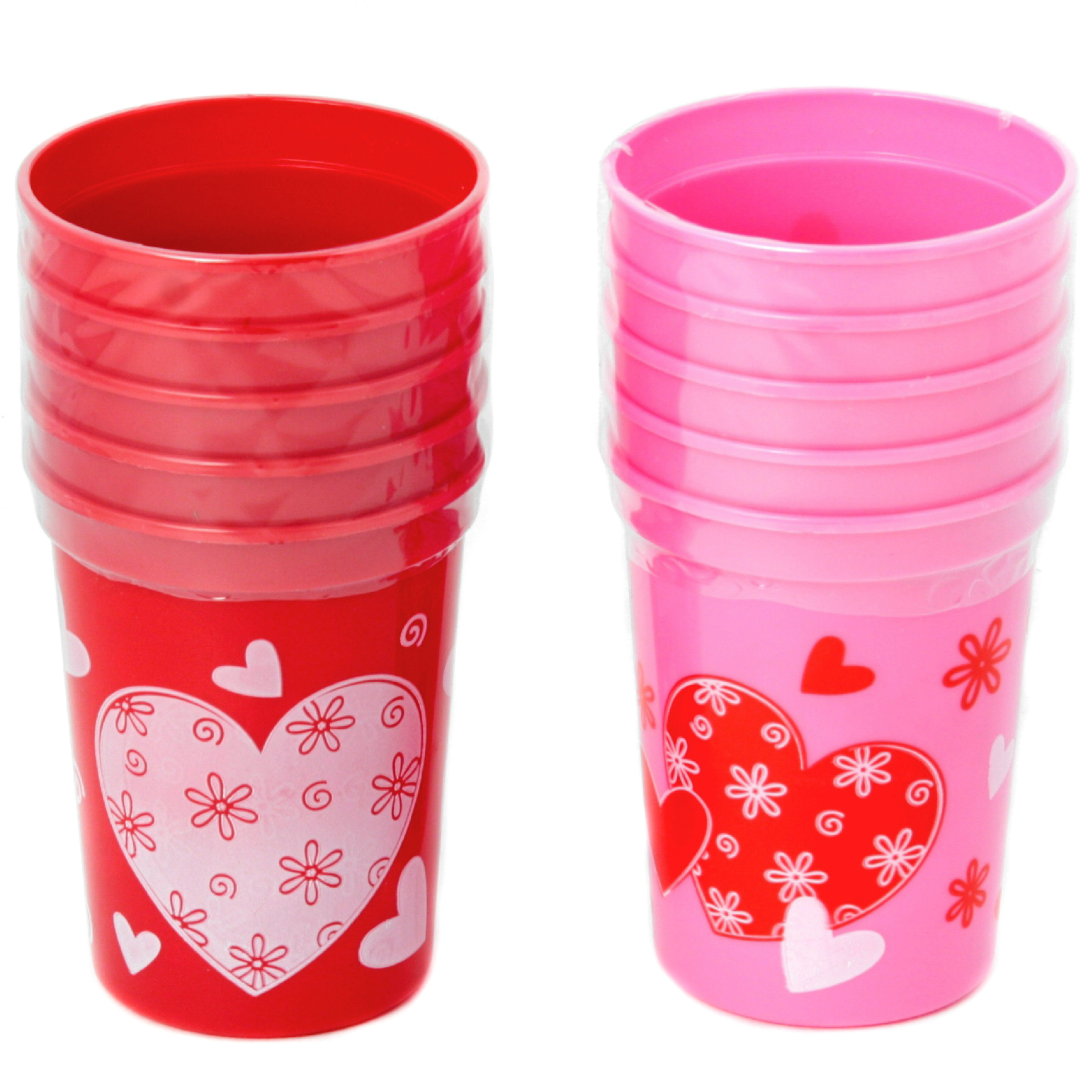Valentine Cup Sets - 10 oz, 5 Pack, 2 Colors