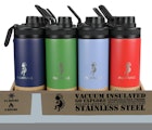 Stainless Steel Water Bottles with Spout - 18 oz, Assorted Brights image number null
