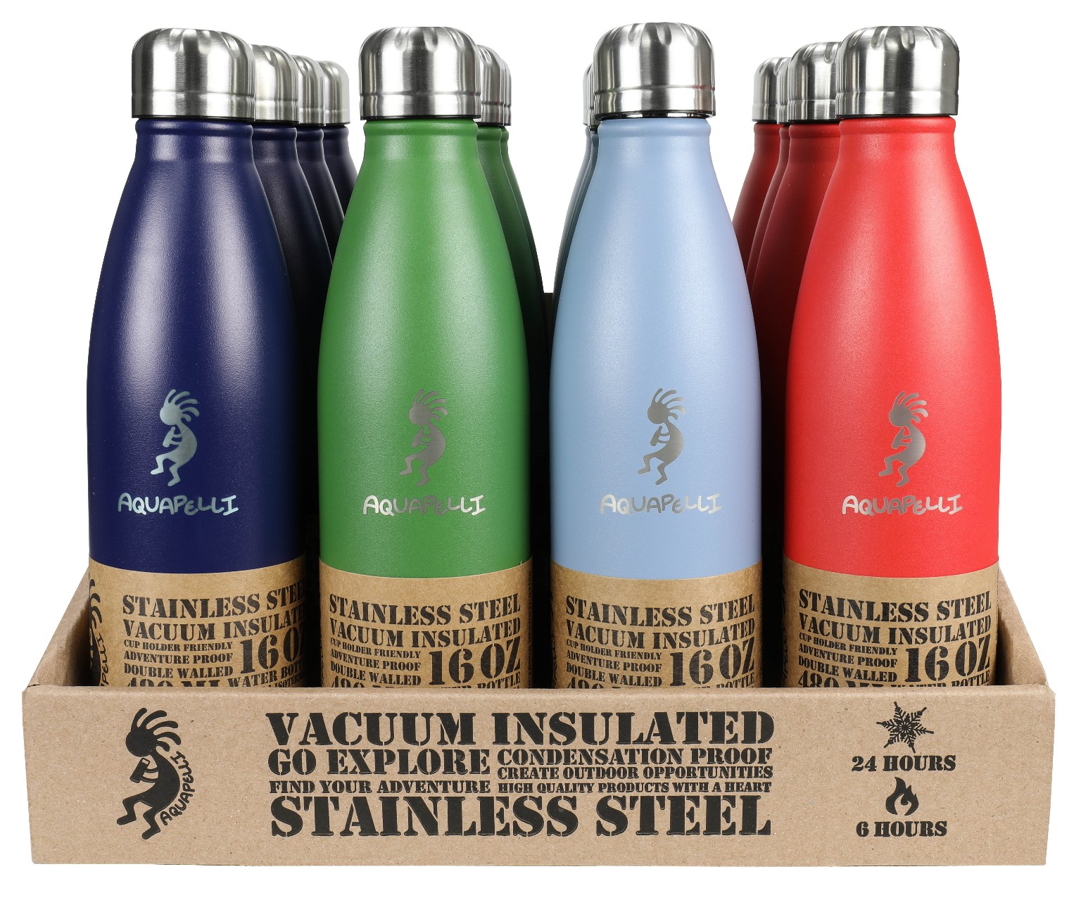 Wholesale Vacuum Insulated Water Bottle - 16 oz, Assorted - DollarDays