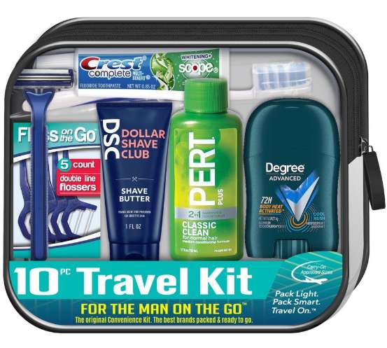 Mens' Deluxe Brand Travel Kits - 10 Pieces