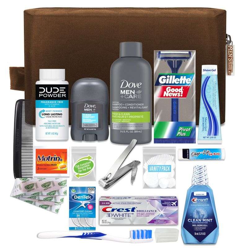 Men's Premium Travel Kit, 20 Pieces