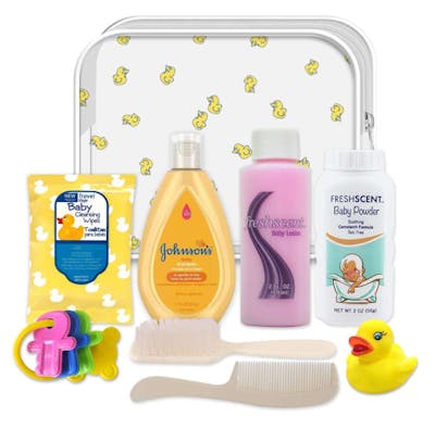 9pc Baby Travel Bags - Duck Print Bag, Clear