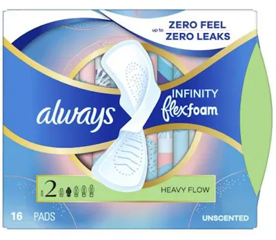Always Infinity Flex Foam Maxi Pads - 16 Count, Size 2