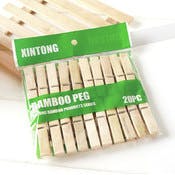 Wooden Clothespin Clips - Bamboo, 20 Pack