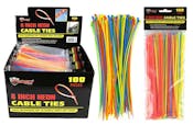 Neon Cable Ties, 100 Count - 8"