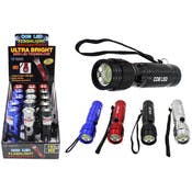 COB LED Flashlight with Laser, Assorted Colors
