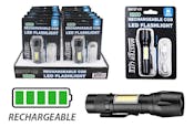 Rechargeable Mini Tactical COB LED Flashlight - Black