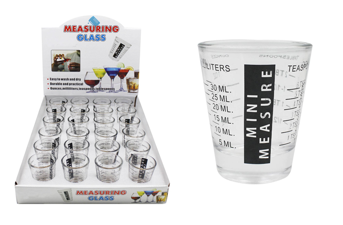 MEASURE n POUR 4oz Measuring Shot Glass teaspoon oz ml Tsp Tbs