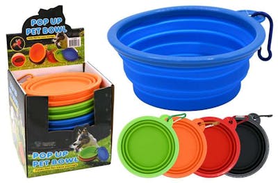 Pop Up Silicone Pet Bowls - 6", Assorted Colors