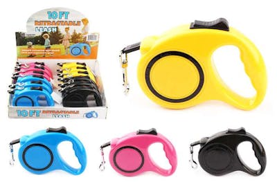 Retractable Dog Leashes - 10', Assorted Colors