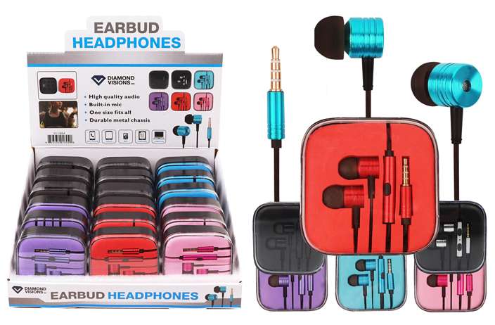 Metal Earbud Headphones, Assorted | DollarDays