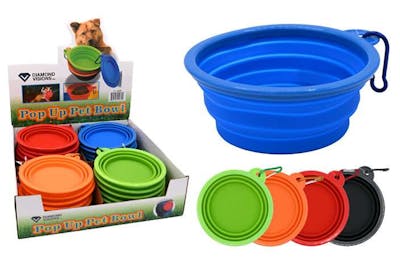 Pop Up Silicone Pet Bowls, Assorted, 5"