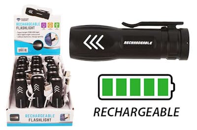 Rechargeable Mini COB LED Flashlight - Black