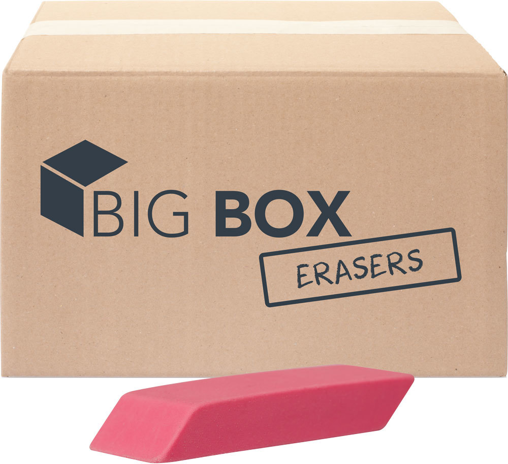 Wholesale Big Box of Pink Wedge Erasers 100/case DollarDays