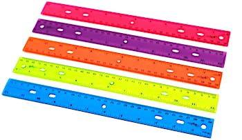  Standard Plastic Ruler, 12 Long, Holes for Binders, Clear,  Sold as 1 Each : Industrial & Scientific