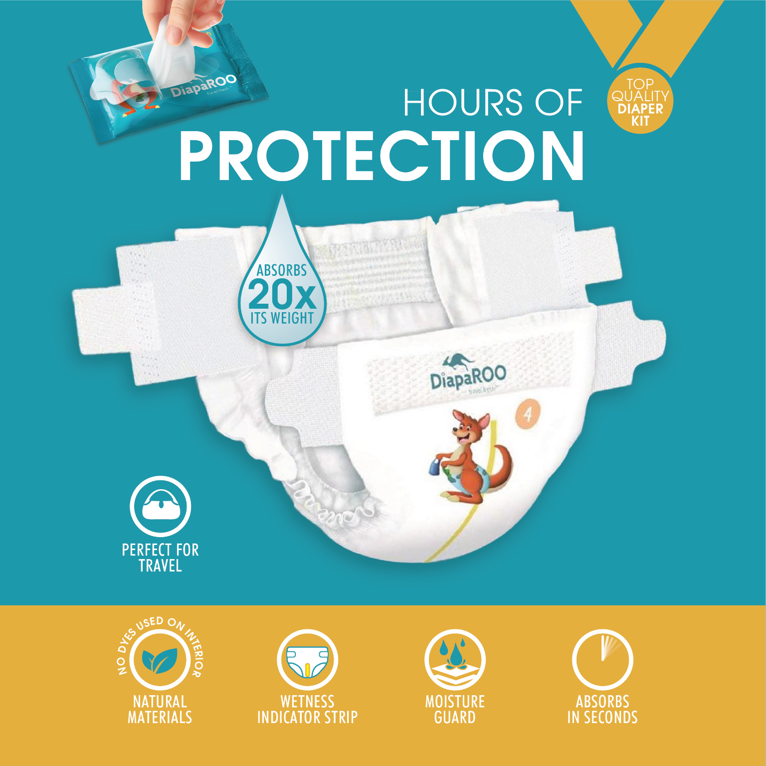 Baby Travel/Emergency Diaper Changing Kit 10 Pack Size 3