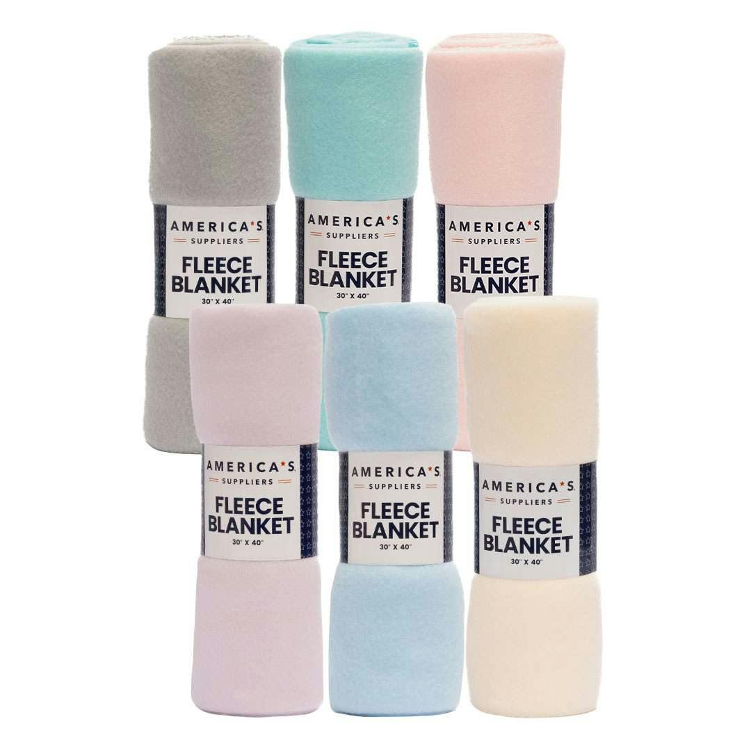 America's Suppliers Fleece Baby Blankets - 6 Colors, 30" x 40"