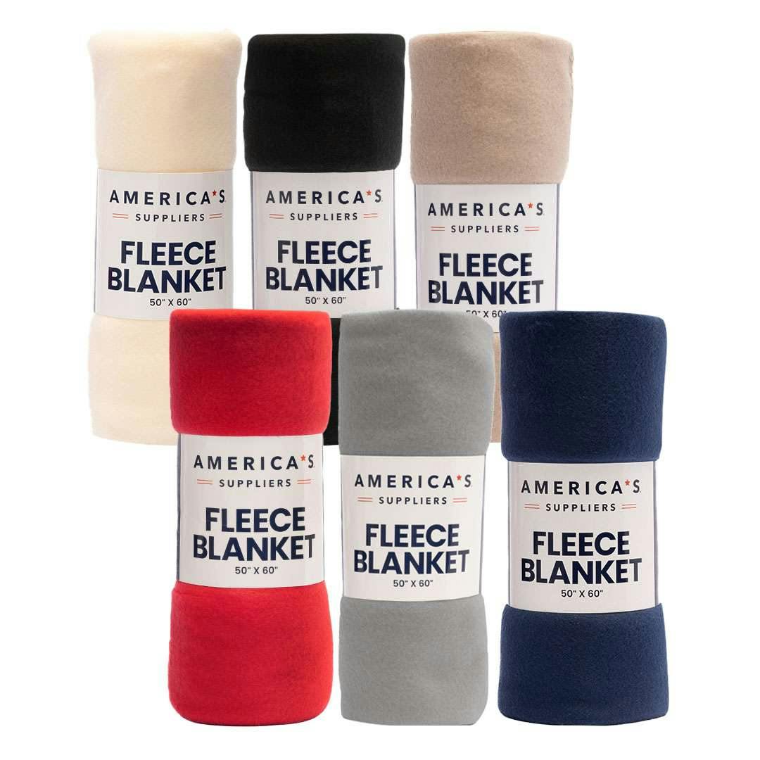 America's Suppliers Fleece Blankets - 6 Classic Colors, 50" x 60"