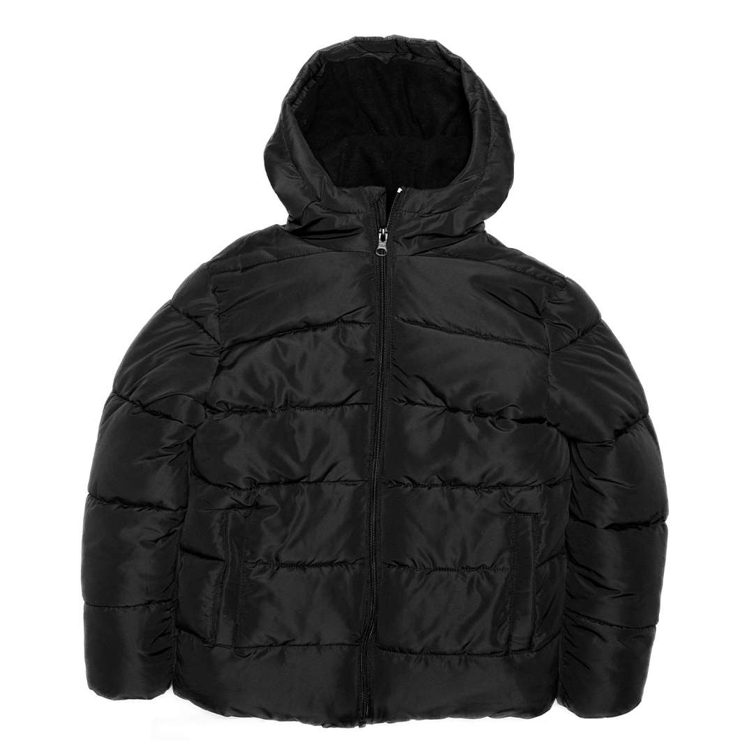 Bulk Boys' FleeceLined Hooded Jackets, Black 414