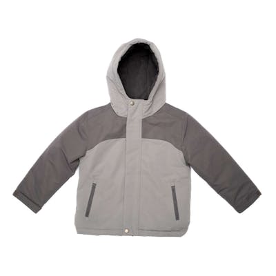 Youth Color Block Coats - Grey, 4-14, Hooded