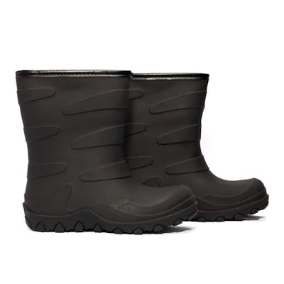 Youth Rubber Boots - Black, Sherpa Lined, Sizes 2-4