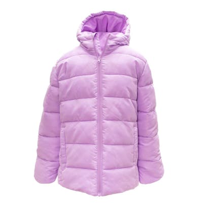 Girls' Hooded Zip Up Jackets - Lilac, 4-14, Fleece-Lined