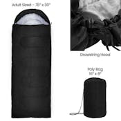 America's Suppliers Sleeping Bags - Black, 32° Temperature Rating - 78" x 30"