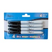 BigBox Dry Erase Markers - Black, 4 Pack, Fine Tip
